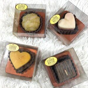 Candle Bougie Set of 4 Chocolate Scented Hearts & Truffle Shaped Candles